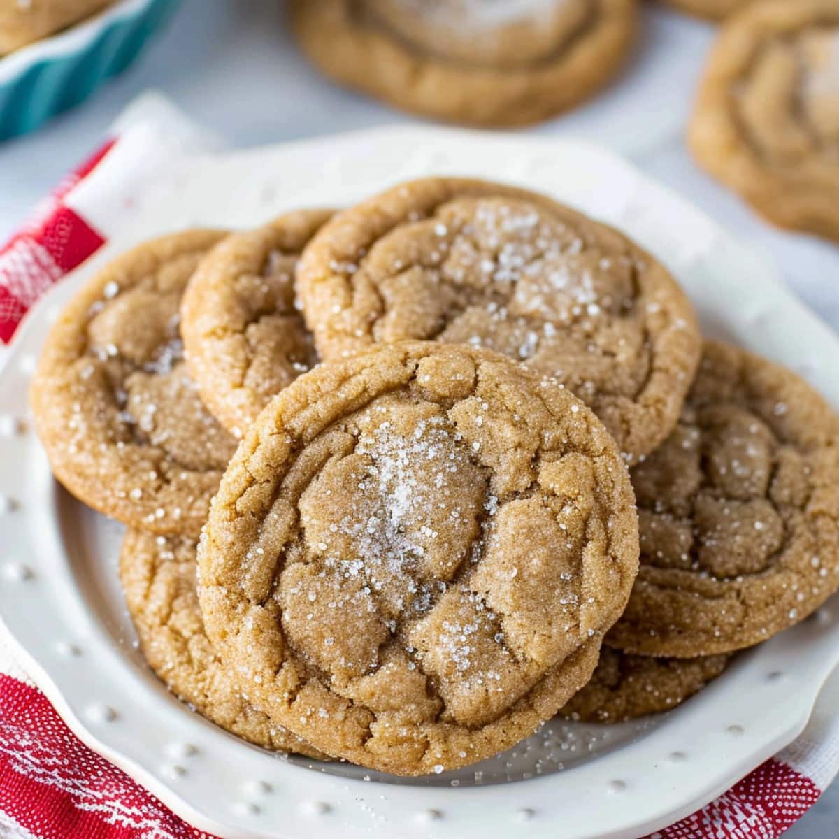 Brown Sugar Cookies on a white plate